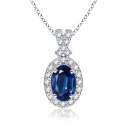 1.23ct кулон с сапфиром и...